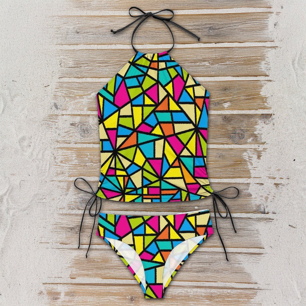 Abstract Art Two Piece Tankini Swimsuit