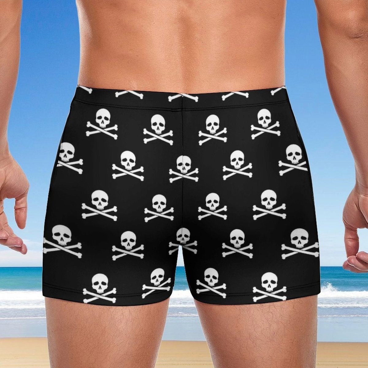 Jolly Roger Men's Swimming Trunks 🏴☠️ pirate beachwear