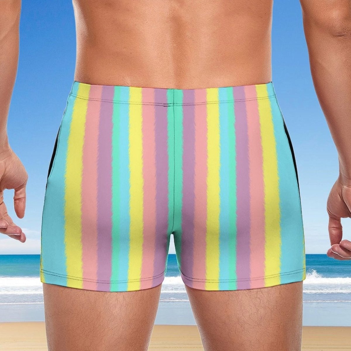 Quick Dry Swim Trunks 🌴 Tropical Stripes