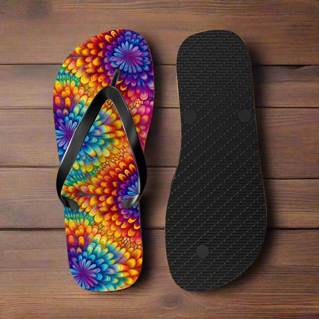 Tie-Dye Flip Flops 🌴 Summer Beach Day Footwear 🩴