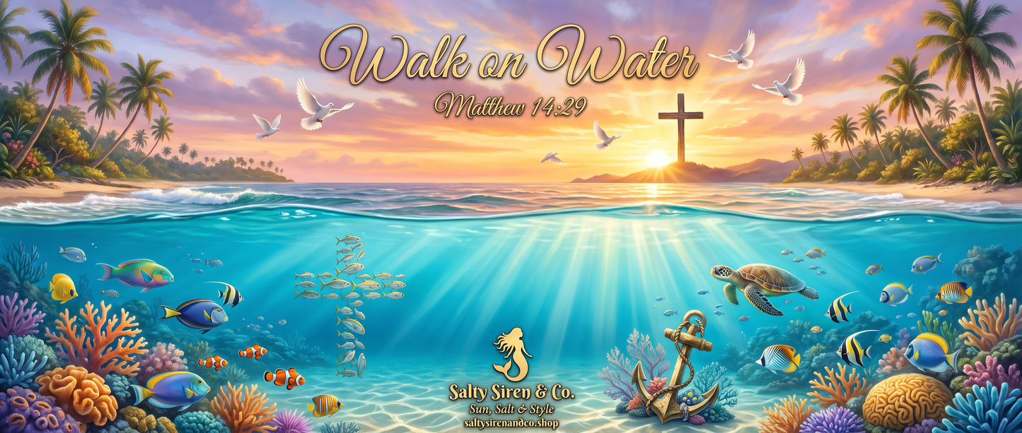 Walk on Water — Matthew 14:29 tumbler wrap design