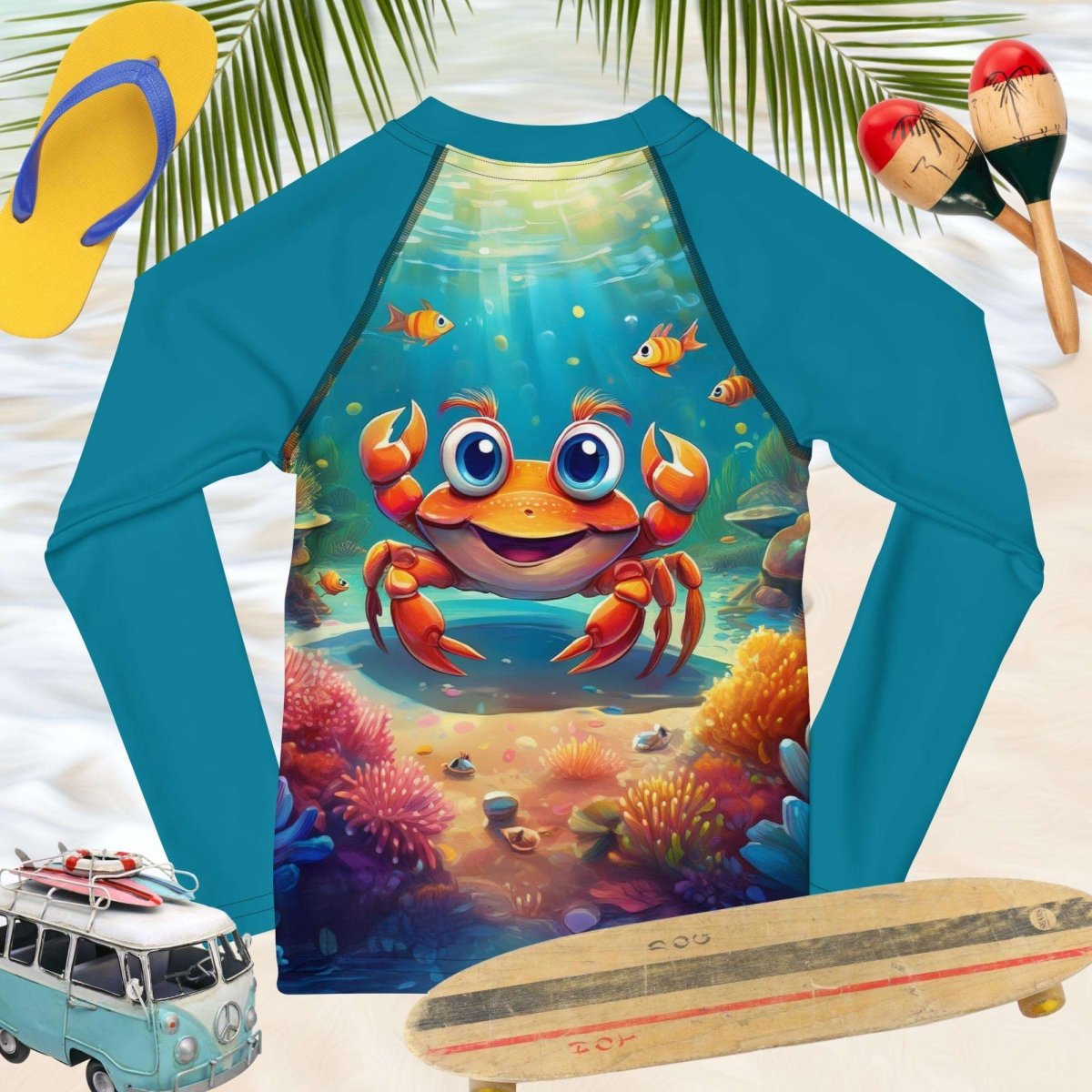 Funny Crab Art Rashie For Kids | UPF 50+