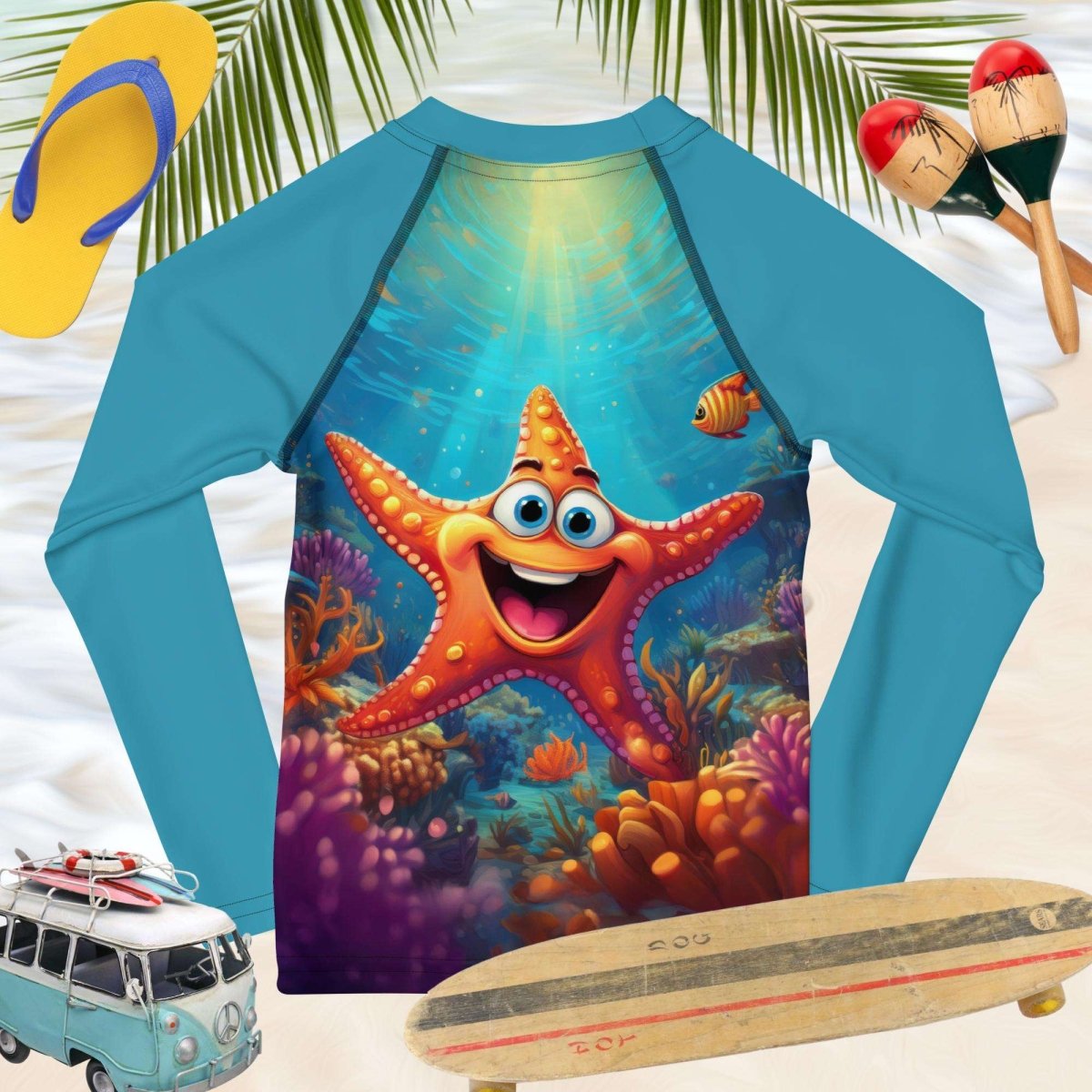 Happy Starfish | Kids UV Rashie | UPF 50+