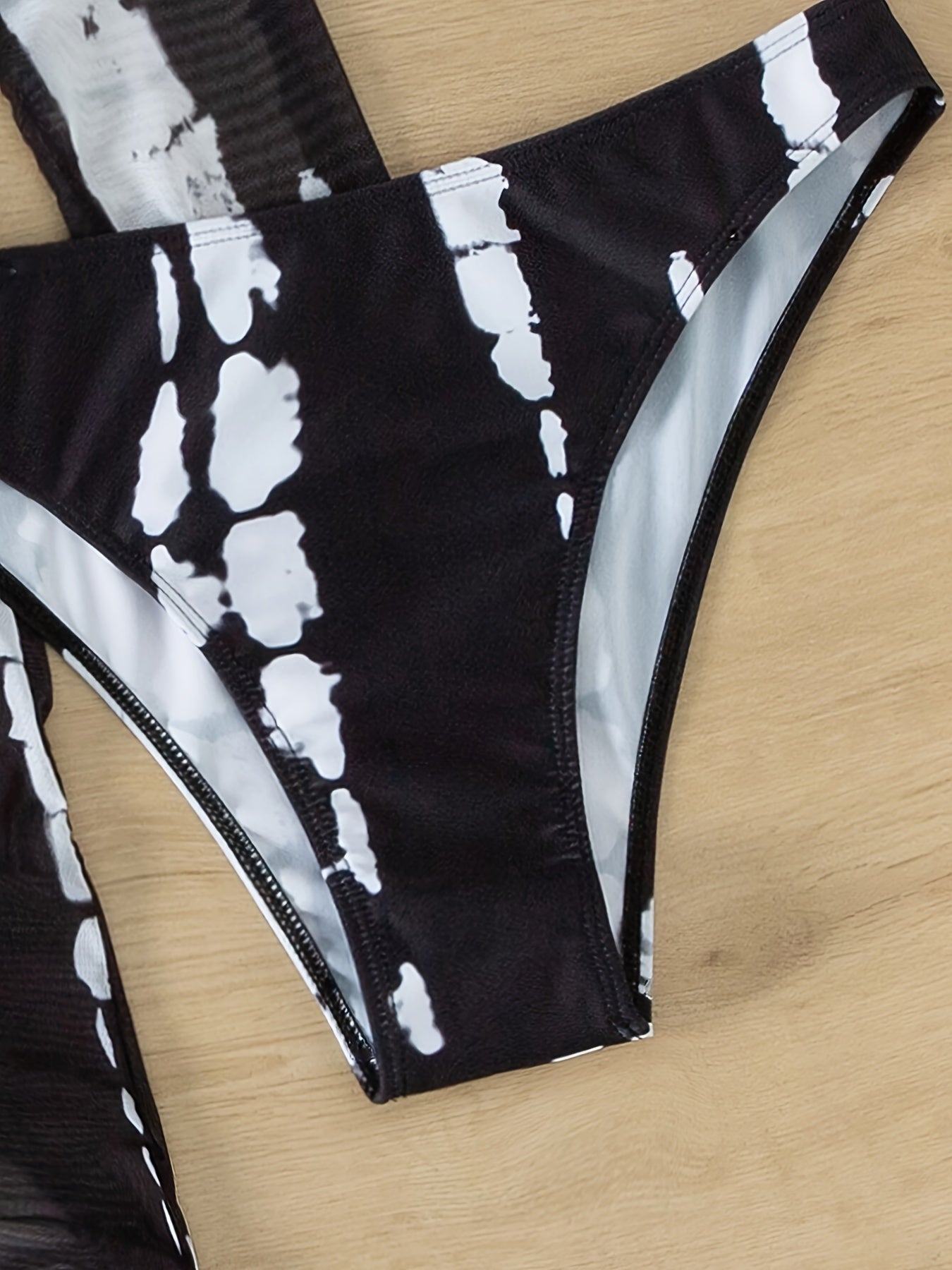 "Horizon Haze – Tie Dye 3-Piece Bandeau Bikini Set"