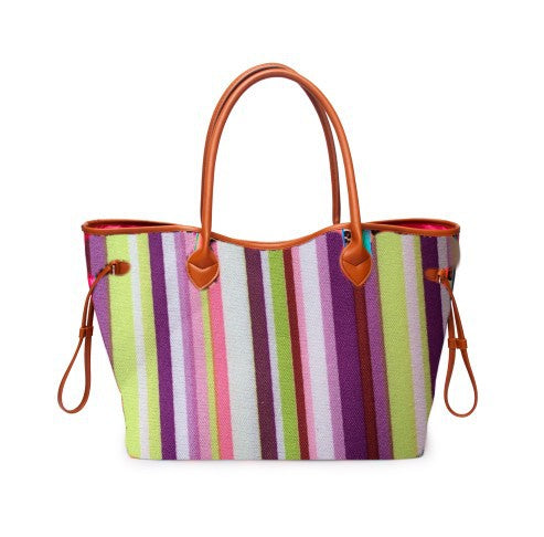 Rainbow Striped Tote – Multicolor Beach & Shoulder Bag