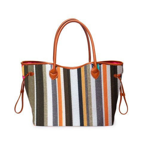 Rainbow Striped Tote – Multicolor Beach & Shoulder Bag
