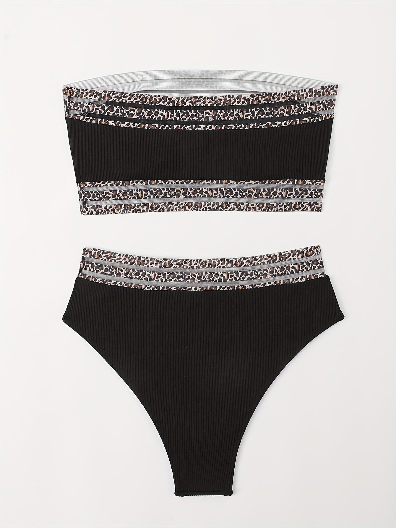 "Siren's Safari – Leopard Bandeau Tummy Control Bikini Set"