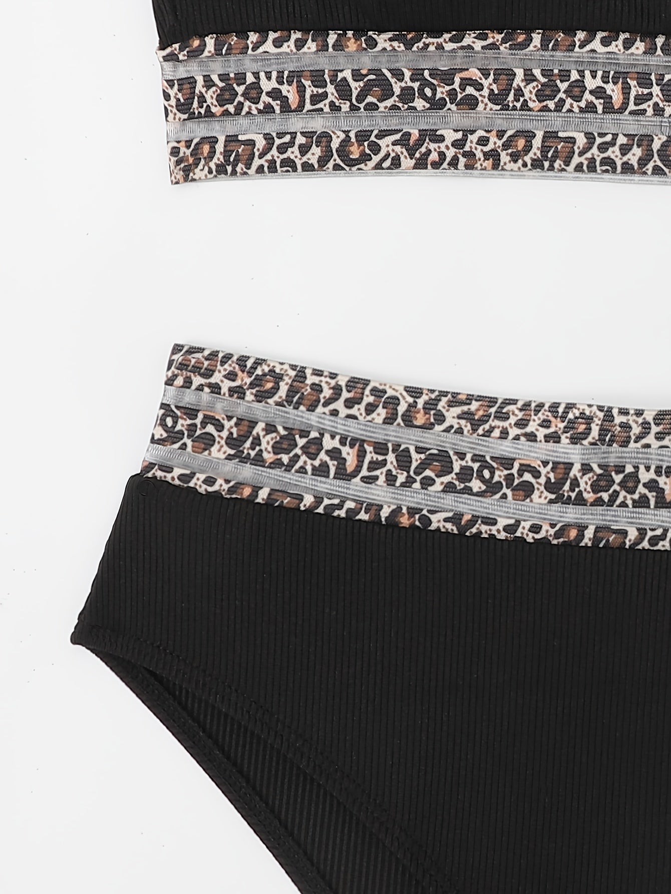 "Siren's Safari – Leopard Bandeau Tummy Control Bikini Set"