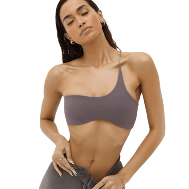 Women Single Shoulder Knot Swimsuit Top