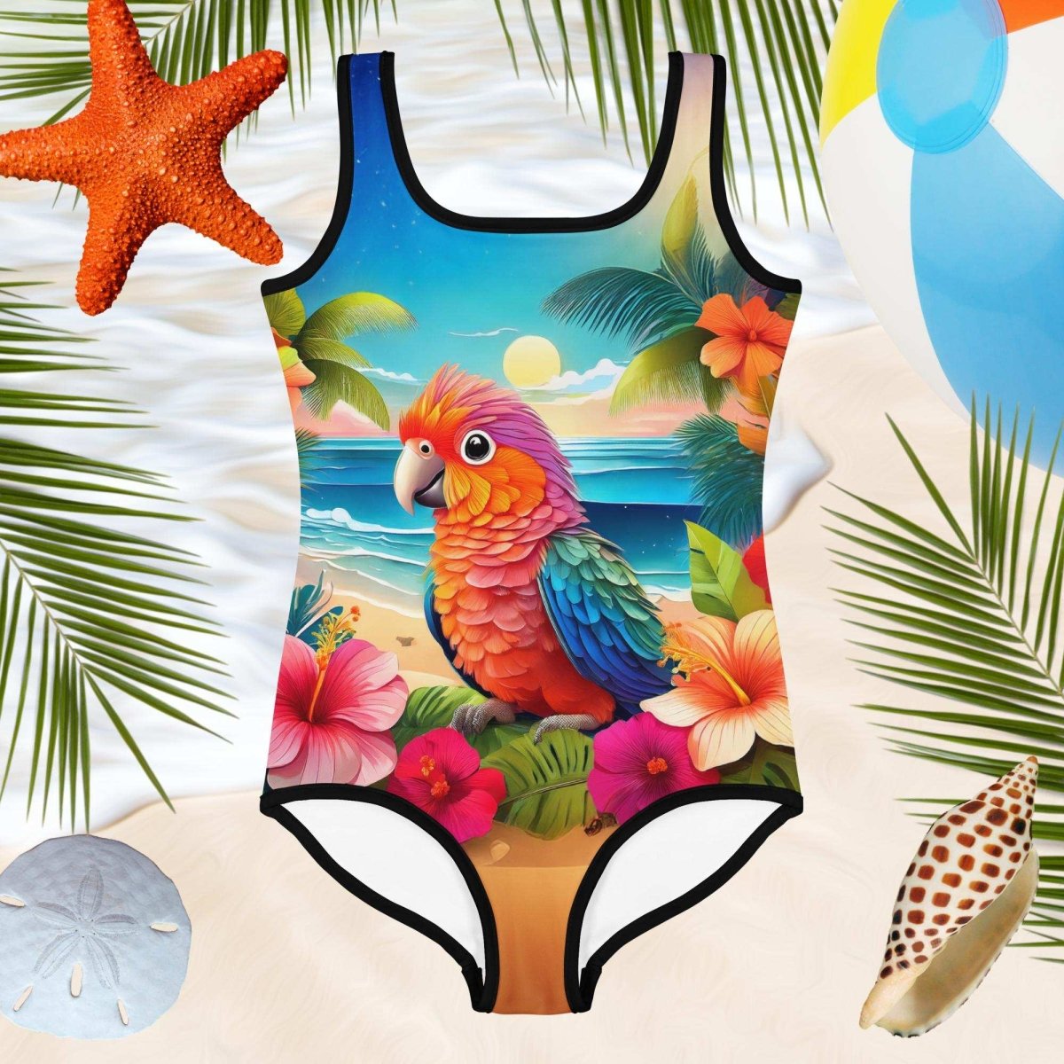 Lil Parakeet Girls One Piece Bathing Suit