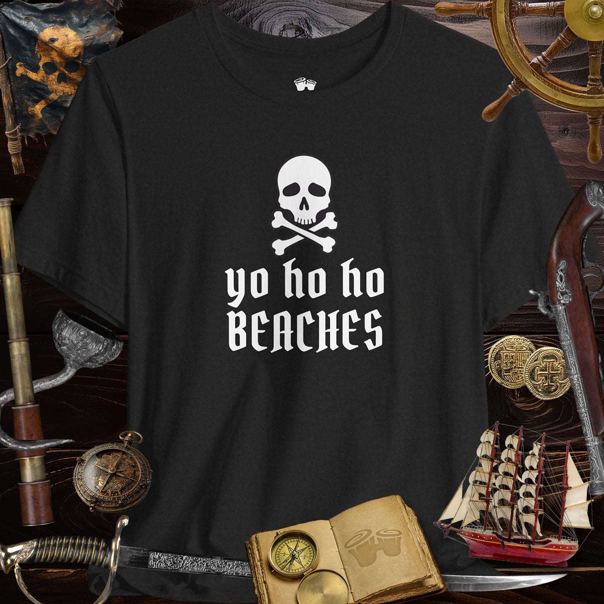 Yo Ho Ho Beaches | Jolly Roger Pirate | Fun Unisex Tee 🏴‍☠️