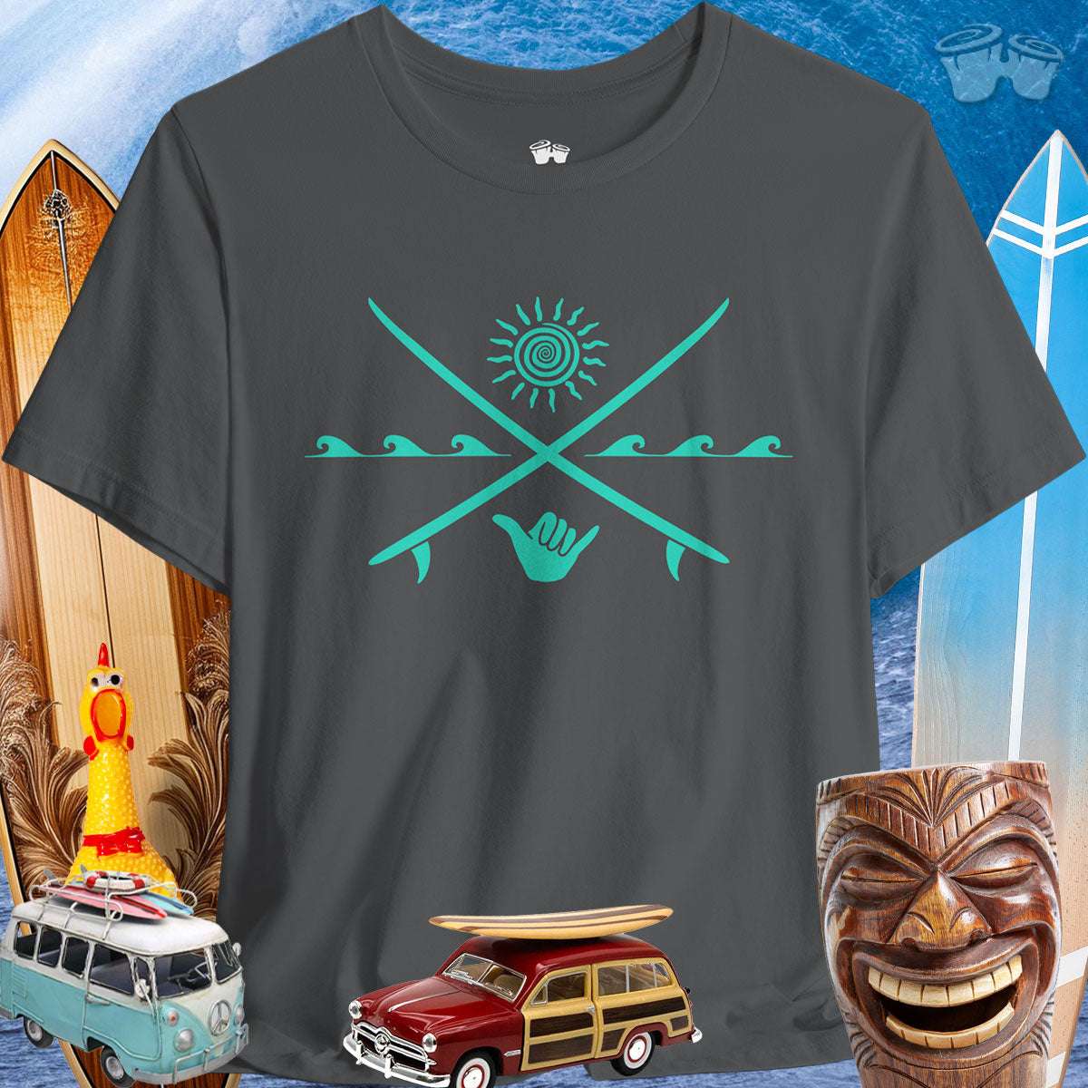 Classic Crossed Surfboards | Shaka T-Shirt 🤙