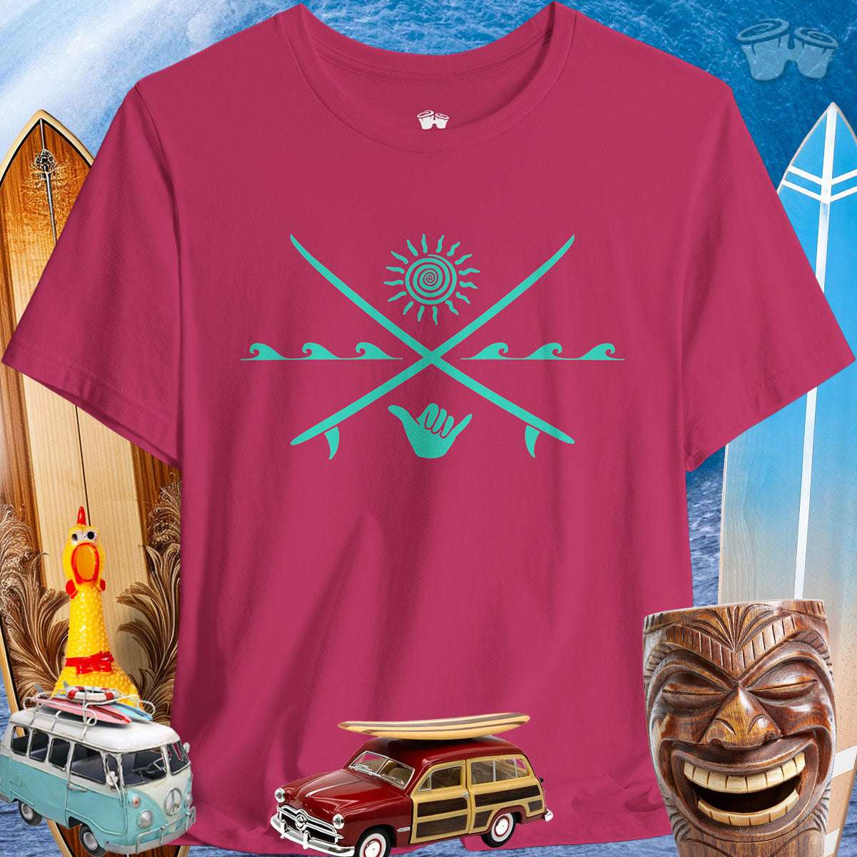 Classic Crossed Surfboards | Shaka T-Shirt 🤙