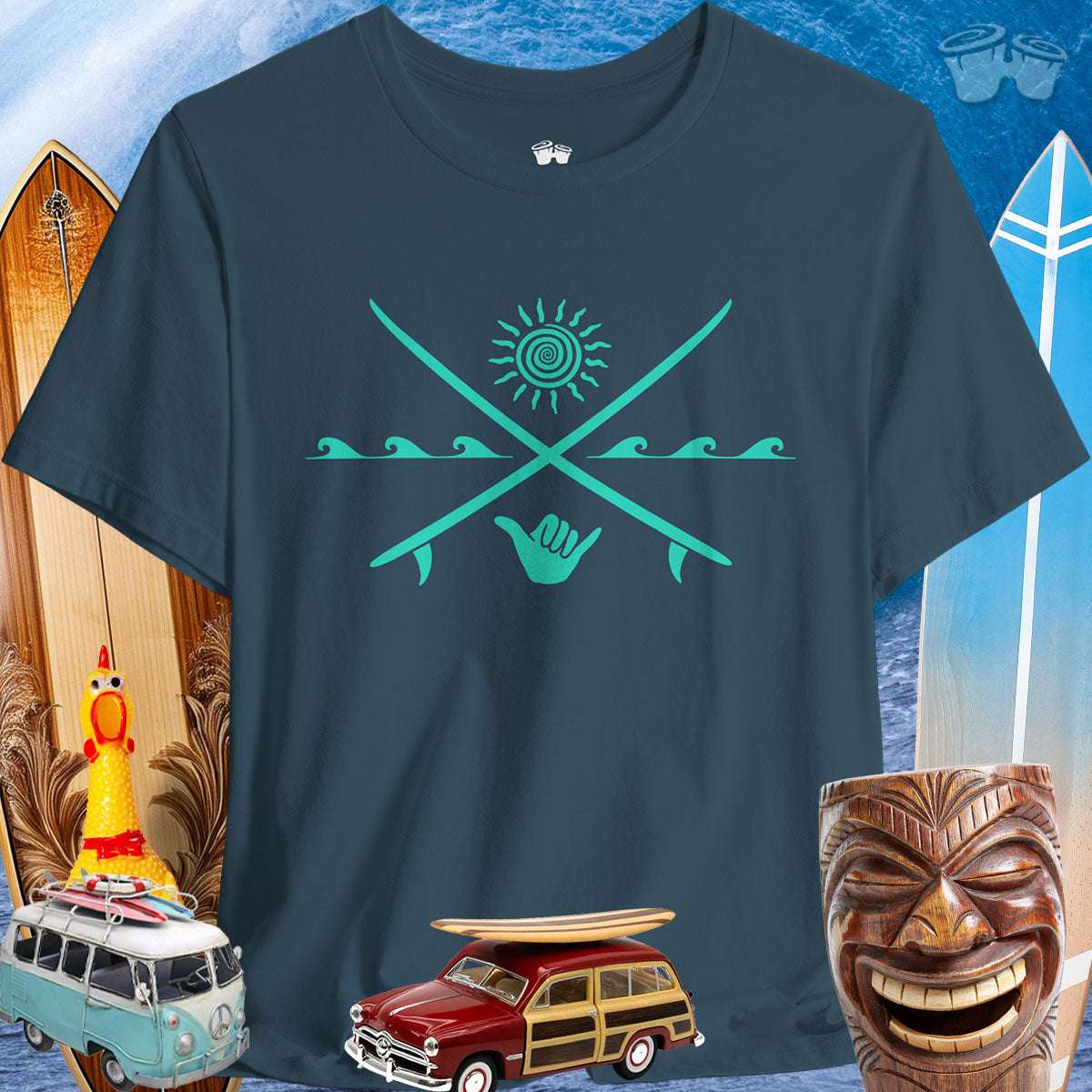 Classic Crossed Surfboards | Shaka T-Shirt 🤙