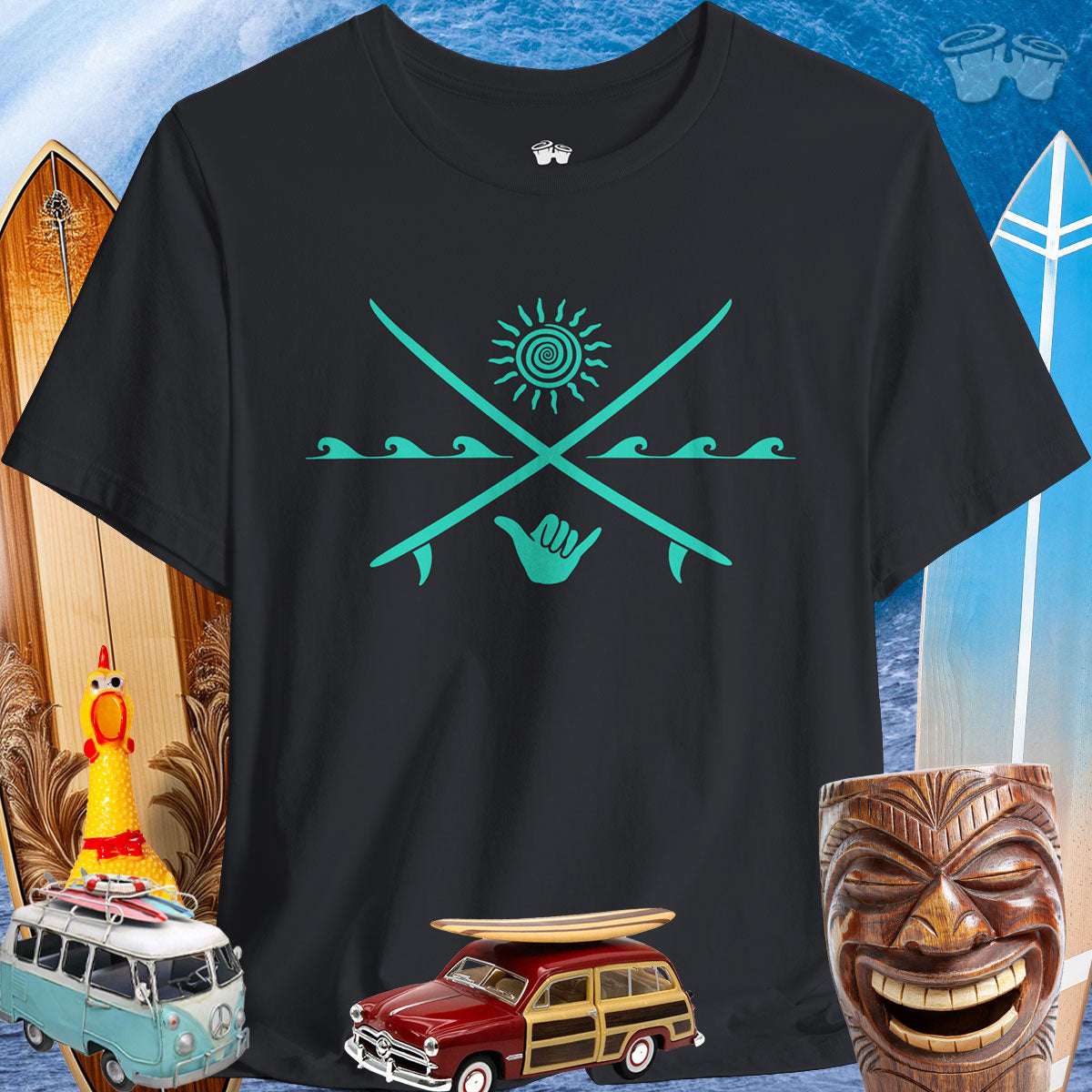 Classic Crossed Surfboards | Shaka T-Shirt 🤙