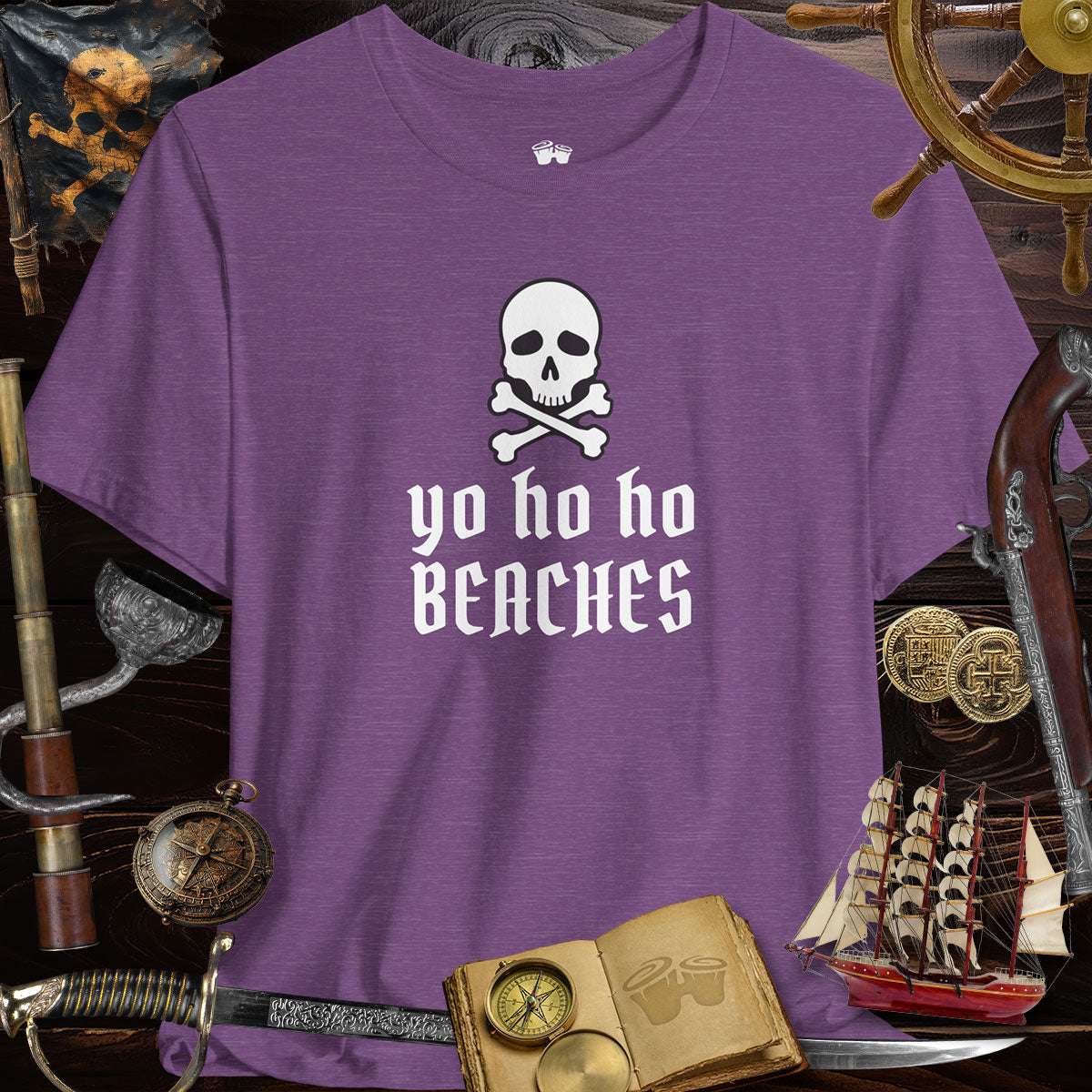 Yo Ho Ho Beaches | Jolly Roger Pirate | Fun Unisex Tee 🏴‍☠️