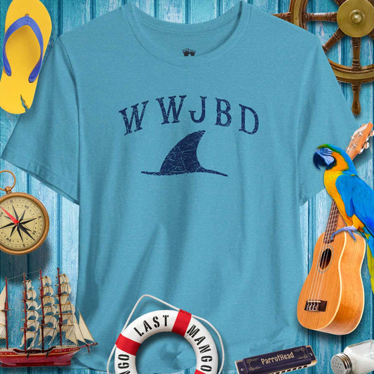 WWJBD Shark Fin Unisex Tee 🌴 Casual & Fun Beachwear