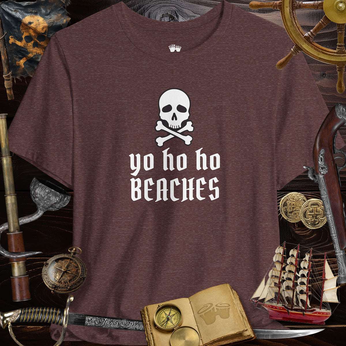 Yo Ho Ho Beaches | Jolly Roger Pirate | Fun Unisex Tee 🏴‍☠️
