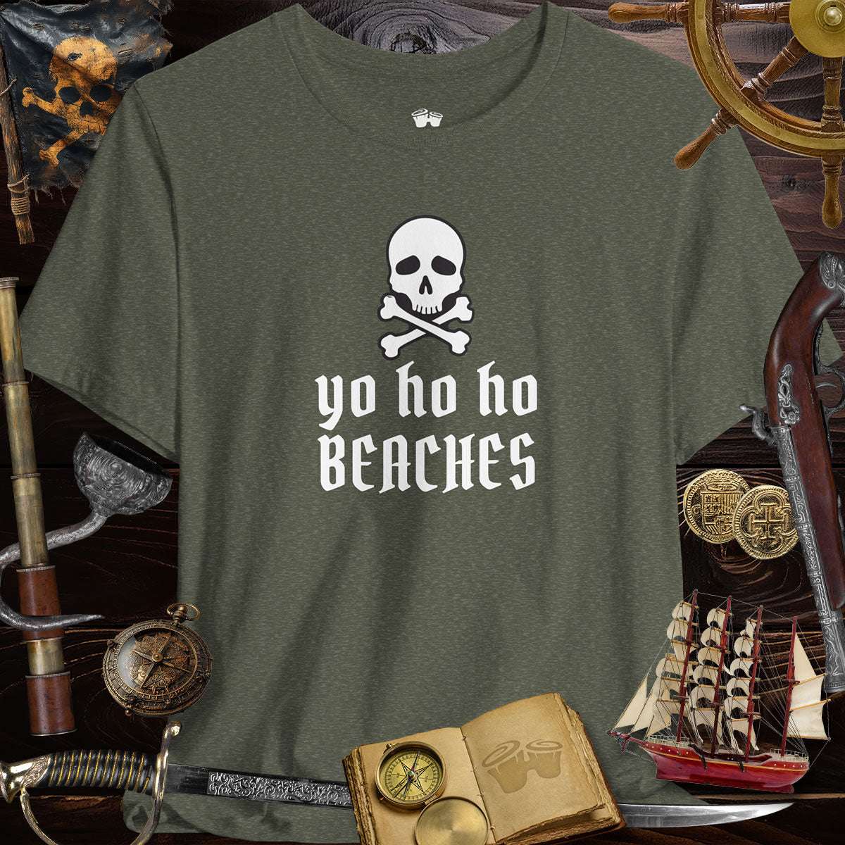 Yo Ho Ho Beaches | Jolly Roger Pirate | Fun Unisex Tee 🏴‍☠️