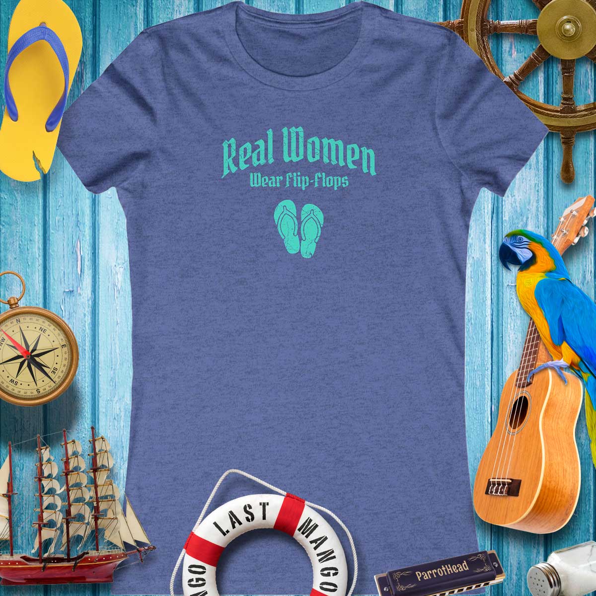 Real Women Wear Flip-Flops 🌴 Women's Bella Canvas T-Shirt