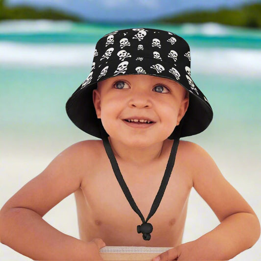 Children's Jolly Roger 🏴‍☠️ Pirate Pattern Bucket Hat