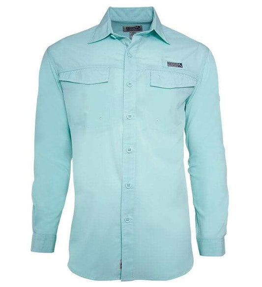 Men's Coastline long sleeve UV vented fishing shirt with secure buttons and moisture-wicking fabric