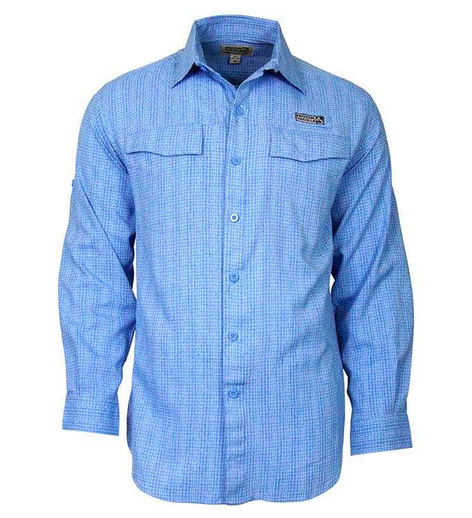 Men's Sealand long sleeve UV vented fishing shirt with micro-laser ventilation and zipper pocket