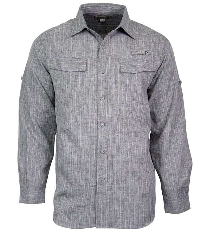 Men’s Inlet L/S UV vented fishing shirt with laser micro-ventilation and zipper pocket