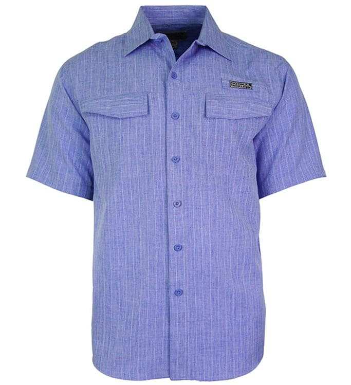 Men's Inlet S/S UV vented fishing shirt with micro-laser ventilation and zipper pocket