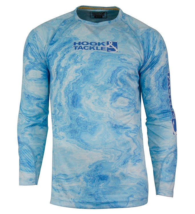 Men's Currents L/S UV fishing shirt with UPF 50+ sun protection and moisture-wicking fabric