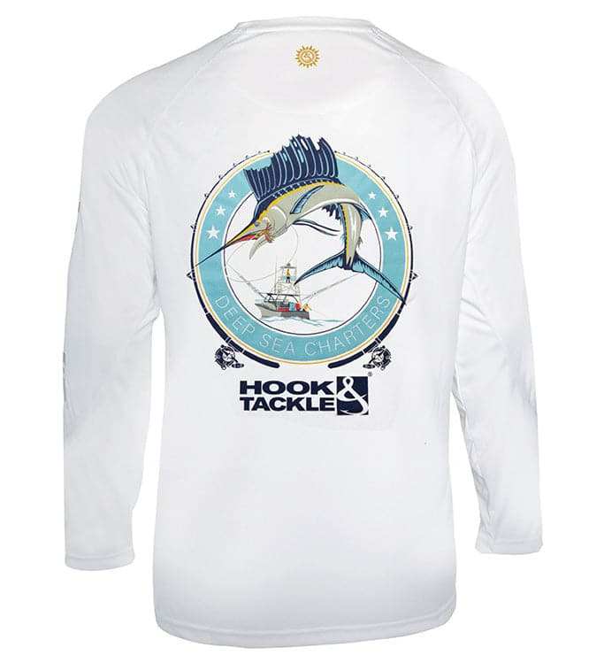 Youth Sail Fishing UV protection shirt with moisture-wicking fabric and radial sleeves for boys sizes 8-20