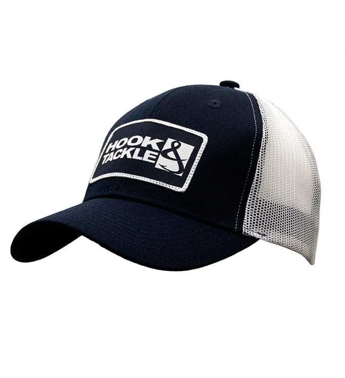 H&T Logo Fishing Trucker Hat with mesh panels and adjustable snapback closure