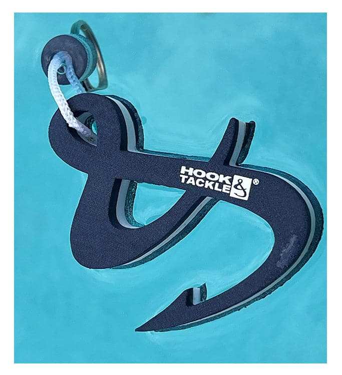 H&T Floating Keychain with Hook & Tackle logo made of EVA foam designed to keep keys afloat