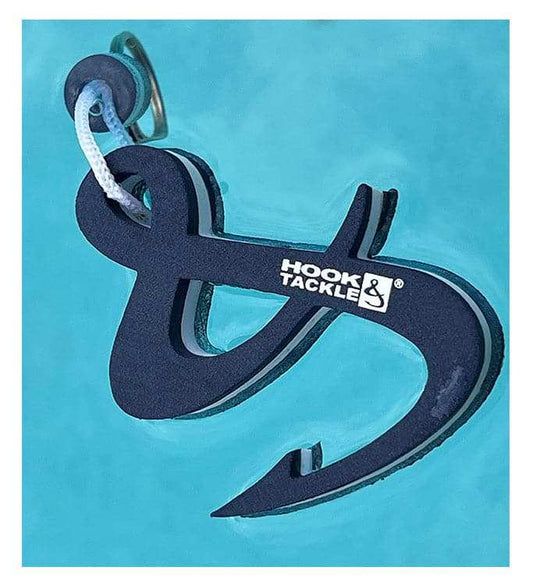 H&T Floating Keychain with Hook & Tackle logo made of EVA foam designed to keep keys afloat