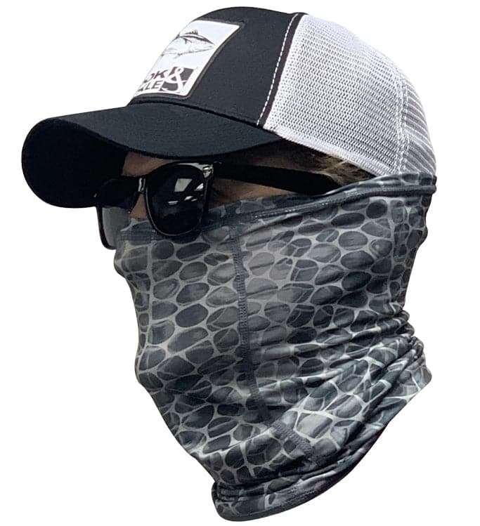 Hydraskin Face & Neck Gaiter offering UPF 50+ sun protection with 360-degree stretch for fishing and outdoor use