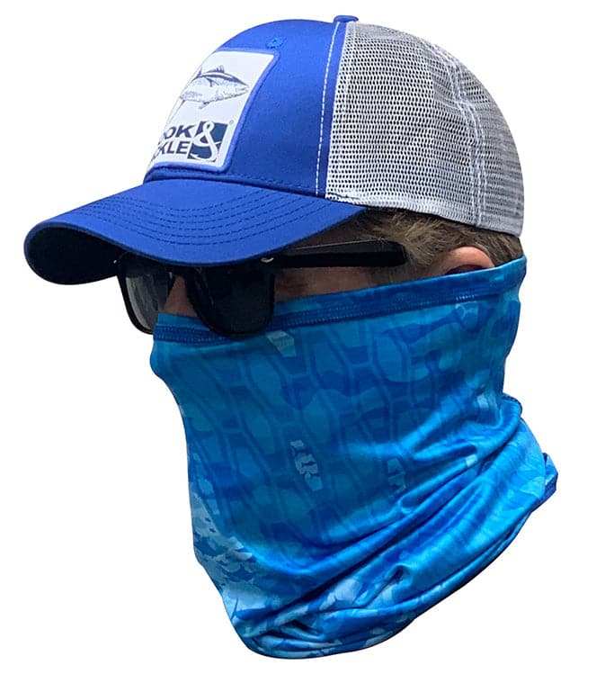 Geofish Camo Face & Neck Gaiter with UPF 50+ sun protection and 360-degree stretch for fishing
