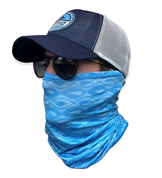 Fish Capsule Face & Neck Gaiter with UPF 50+ sun protection for fishing and outdoor use