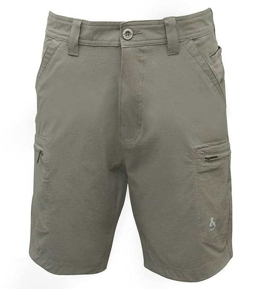 Men's Ripstop Driftwood 4-way stretch quick-dry fishing cargo shorts with multiple pockets