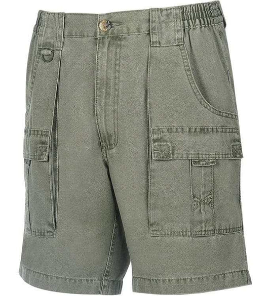 Men's Beer Can Island cargo fishing shorts with beverage pocket and elastic waistband