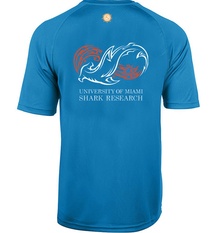 Men's University of Miami Seamount short sleeve fishing shirt with UPF 50+ sun protection and moisture-wicking fabric