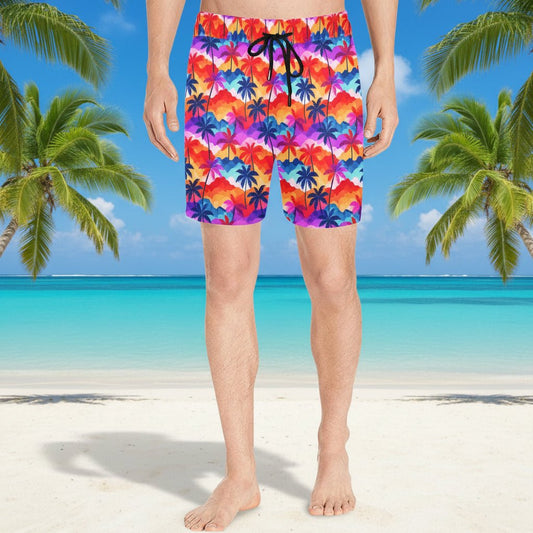 Hawaiian Palms Men's Mid-Length Swim Shorts