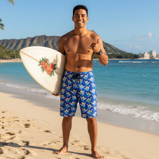 Shaka Print Men's Board Shorts