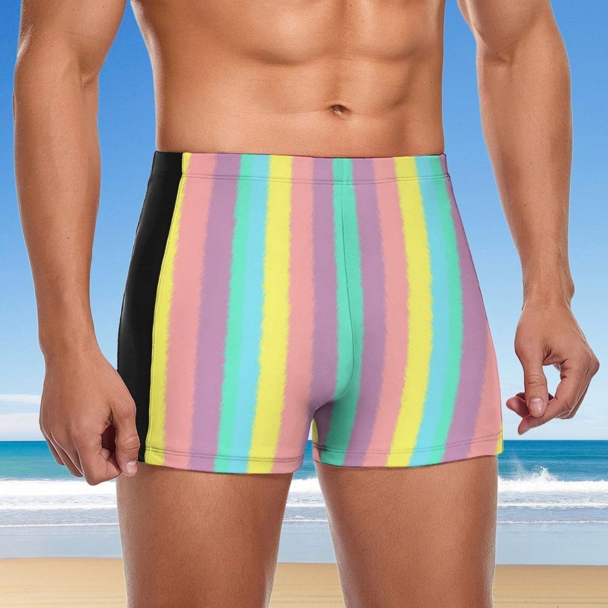 Quick Dry Swim Trunks 🌴 Tropical Stripes