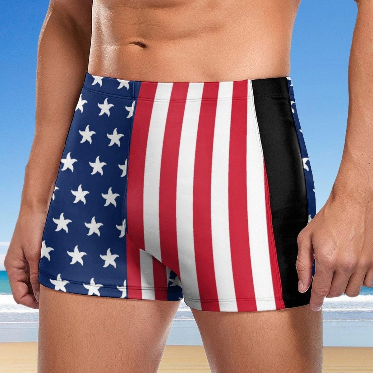 Men's American Flag Swim Trunks 🇺🇸 Patriotic Performance