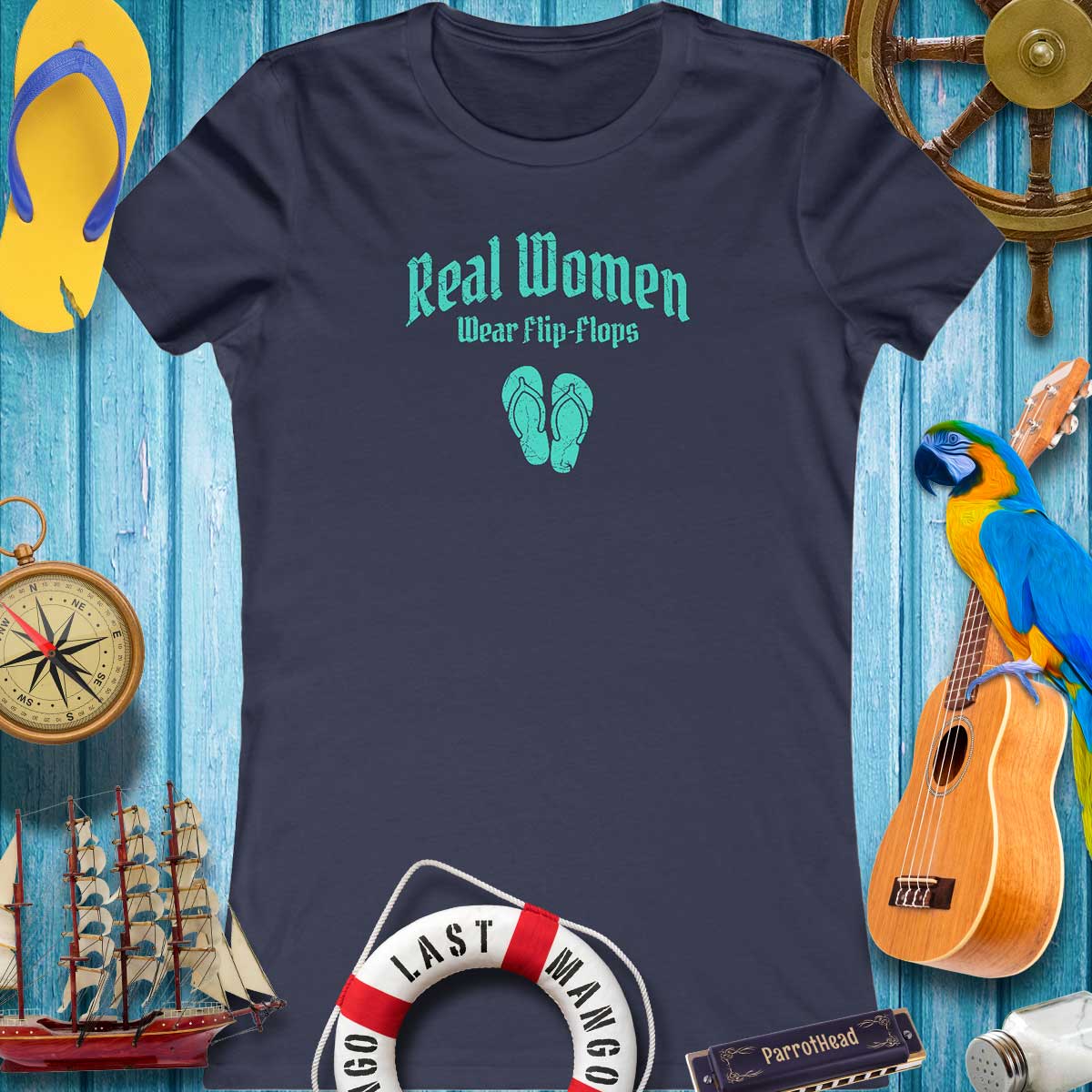 Real Women Wear Flip-Flops 🌴 Women's Bella Canvas T-Shirt