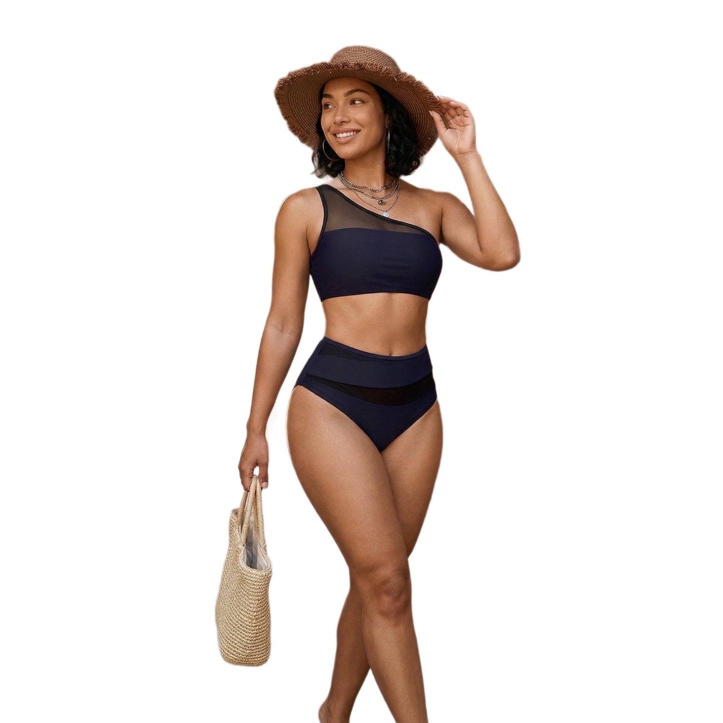 Women's High Waist Slim Hollow-Out Two-Piece Bikini Set