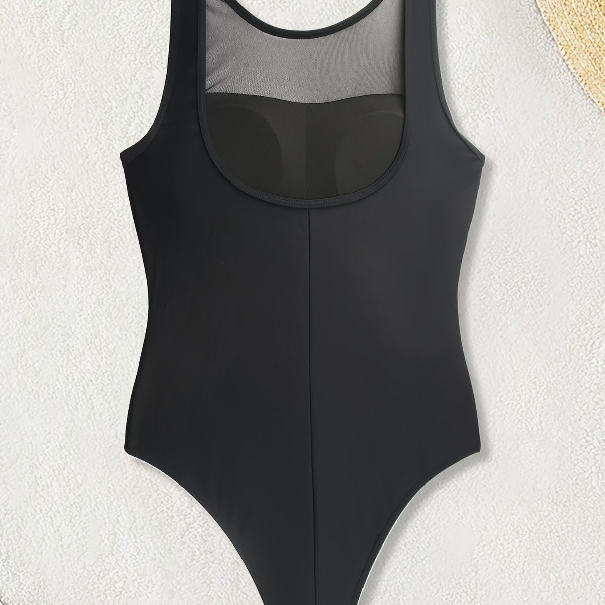 Plus Size Mesh One-Piece Swimsuit with Padded Bra