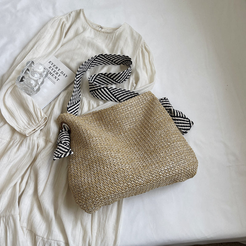 Large Woven Straw Tote – Beach, Vacation & Crossbody Bag