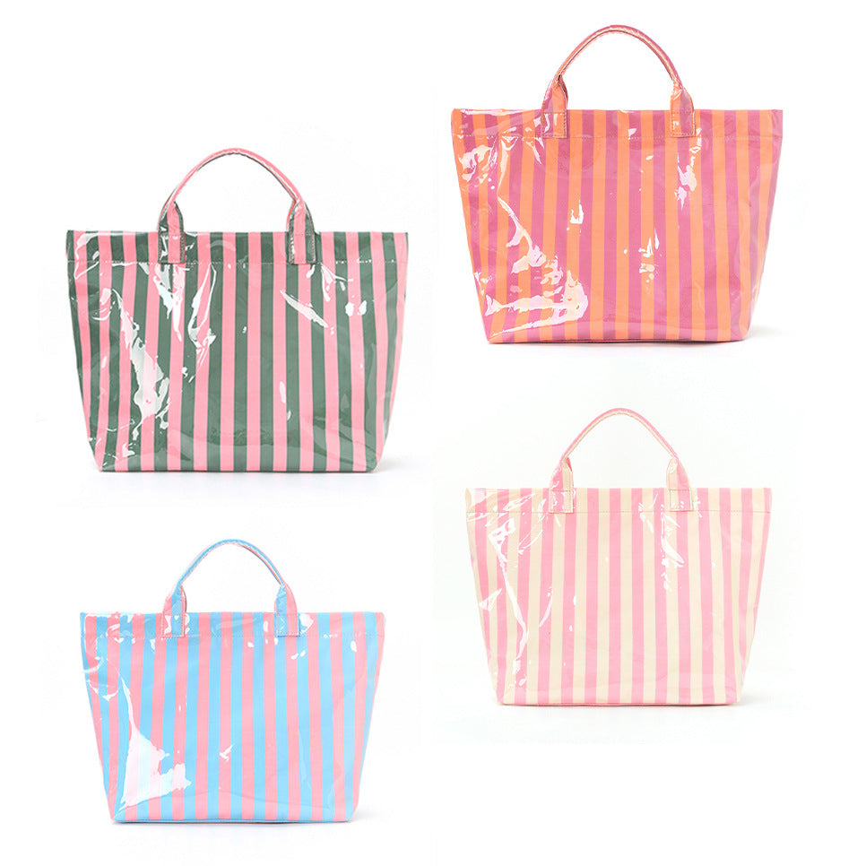 Striped Tote Bag – Lightweight Commuter & Travel Shoulder Bag