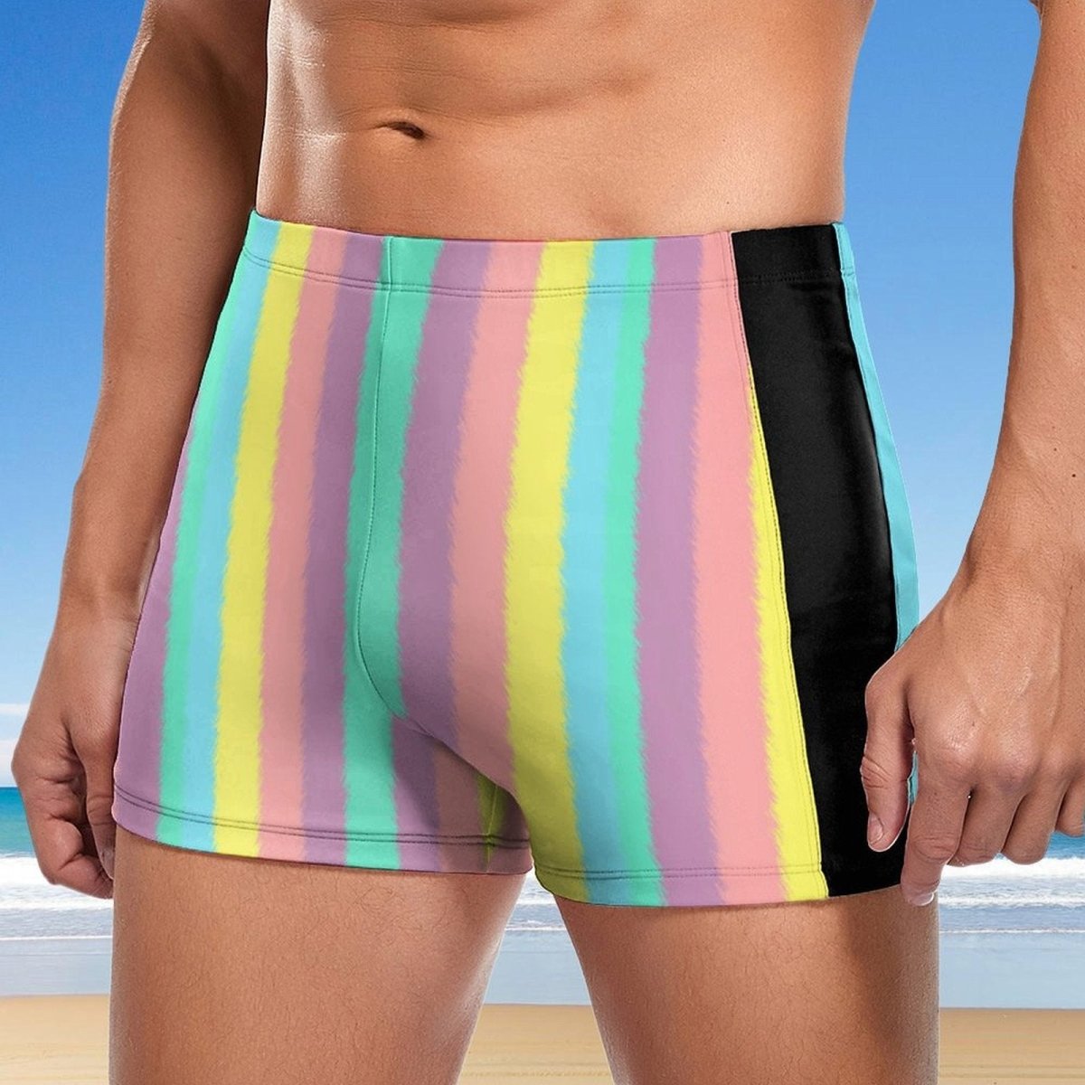 Quick Dry Swim Trunks 🌴 Tropical Stripes
